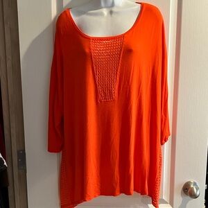 Sejour Vibrant Orange Tunic Top